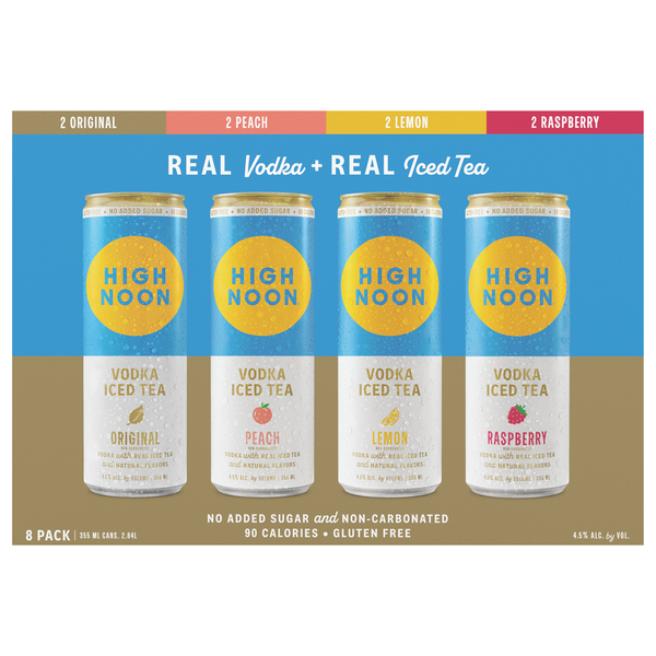 High Noon Vodka Hard Iced Tea Variety Pack - 8 pk