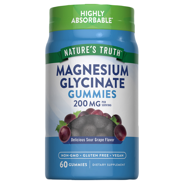Nature's Truth Magnesium Glycinate 200 mg Grape Flavor Gummies