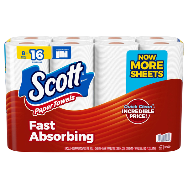 Scott Choose-A-Sheet Double Roll 1-Ply Paper Towels