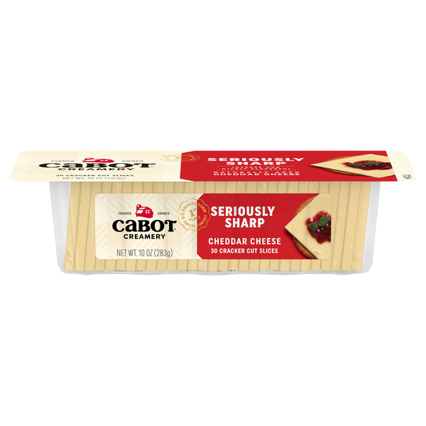 Cabot Vermont Seriously Sharp Cheddar Cheese Cracker Cut Slices - 30 ct