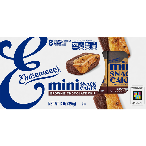 Entenmann's Brownie Chocolate Chip Mini Snack Cakes - 8 ct
