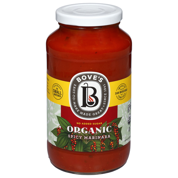 Bove's Organic No Added Sugar Spicy Marinara Pasta Sauce