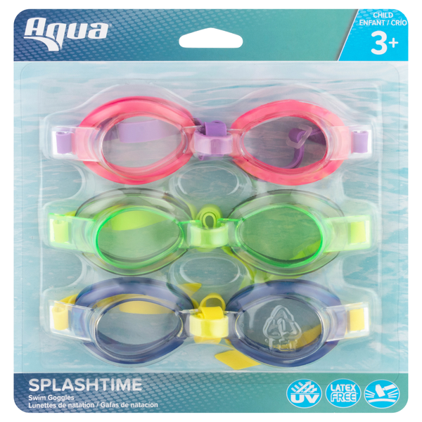 Aqua Splashtime Swim Goggles Assorted Colors Child Ages 3+