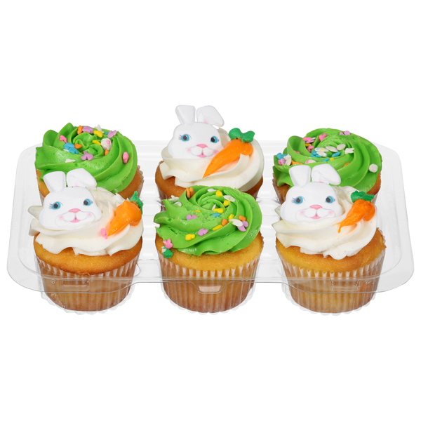 Food Lion Bakery Easter Yellow Cupcakes w/Traditional Vanilla Icing - 6 ct