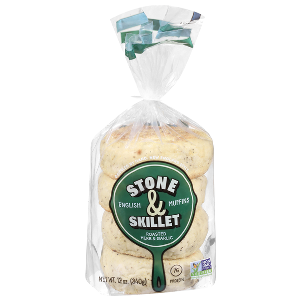 Stone & Skillet Roasted Herb & Garlic English Muffins - 4 ct