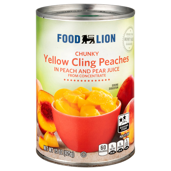 Food Lion Chunky Yellow Cling Peaches in Peach & Pear Juice
