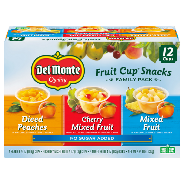 Save on Del Monte Fruit Cup Snacks Mixed Fruit Family Pack No Sugar