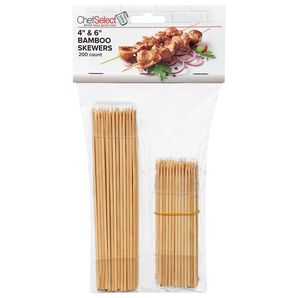 ChefSelect Skewers Bamboo 4 & 6 Inch