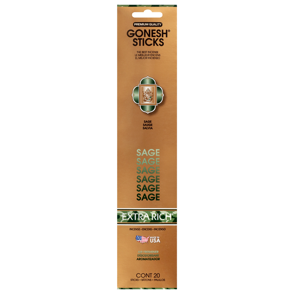 Gonesh Sticks Extra Rich Sage Incense Air Freshener