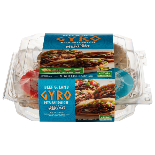 Fresh Creative Foods Beef & Lamb Gyro Pita Sandwich Express Meal Kit