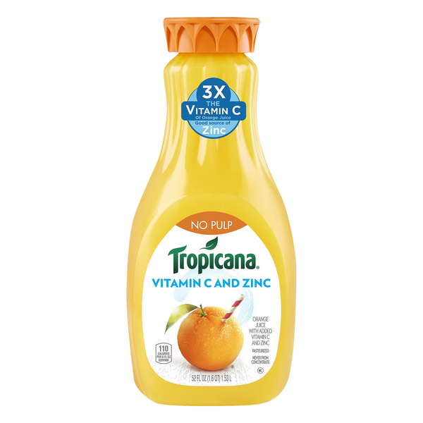 Save on Tropicana Vitamin C & Zinc No Pulp Orange Juice Order Online