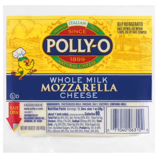 Polly-O Natural Whole Milk Mozzarella Cheese Block