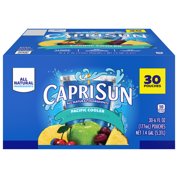 Capri Sun All Natural Pacific Cooler Juice Drink Pouches - 30 pk