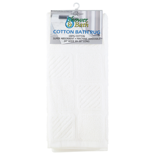Royal Crest Cotton Bath Rug White