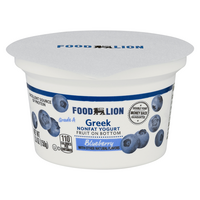 Food Lion Non Fat Blueberry Fruit on the Bottom Greek Yogurt Cup