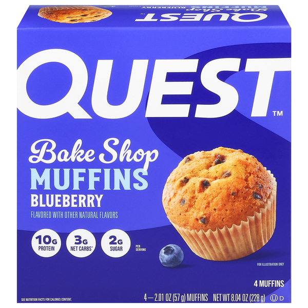 Quest Bake Shop Blueberry Muffins - 4 ct