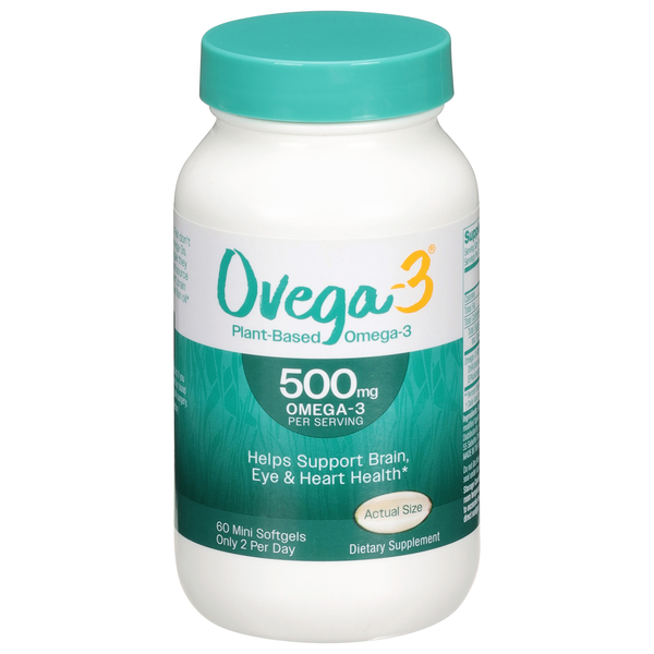 Ovega-3 Plant-Based 500 mg Omega-3 Softgels