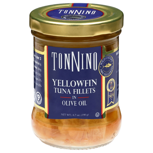 Tonnino Wild Caught Yellowfin Tuna Fillets in Olive Oil