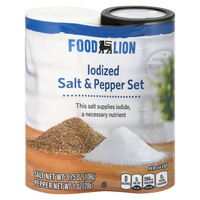 Food Lion Iodized Salt & Pepper Shakers