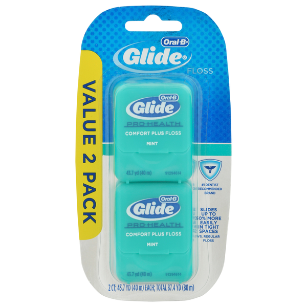 Oral-B Glide Dental Floss Comfort Plus Mint Value Pack - 2 ct