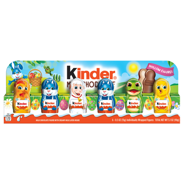 Kinder Milk Chocolate Figures Easter Candy - 6 ct