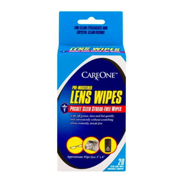 CareOne Pre-Moistened Lens Wipes