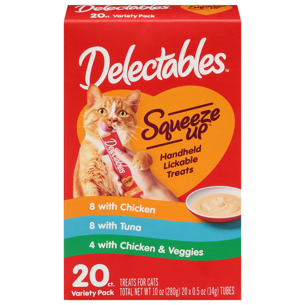 Delectables Squeeze Up Variety Pack Lickable Cat Treat - 20 ct