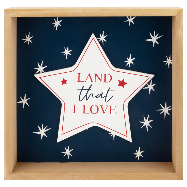 Smart Living Patriotic Wood Decor Land That I Love Box