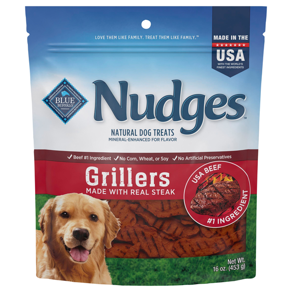 Blue Buffalo Nudges Natural Grillers with Real Steak Meaty Dog Treats