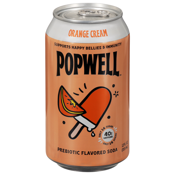 Popwell Orange Cream Prebiotic Soda