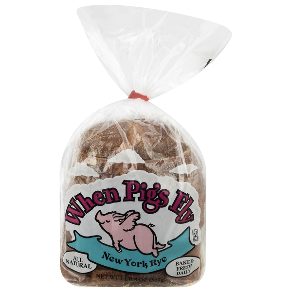 When Pigs Fly Natural New York Rye Sliced Bread Loaf with Seeds