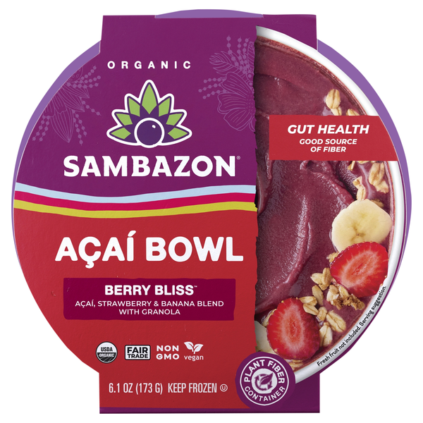 Sambazon Organic Vegan Berry Bliss Acai Bowl Frozen