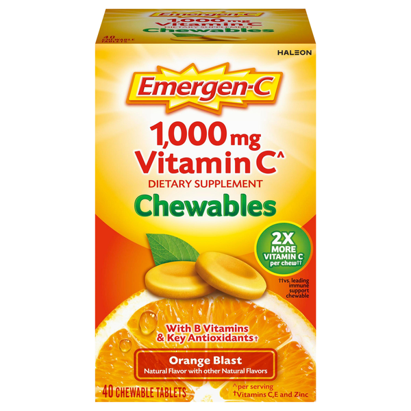 Emergen-C Vitamin C 1000 mg Orange Blast Chewable Tablets