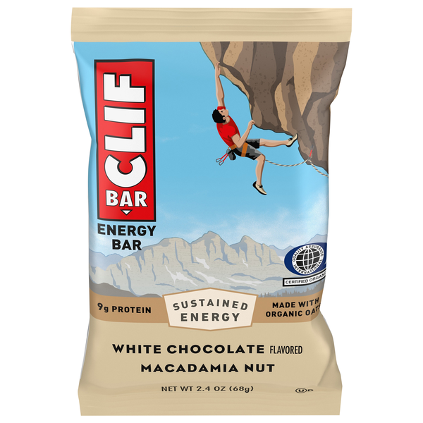 CLIF Organic White Chocolate Macadamia Nut 9g Protein Energy Bar