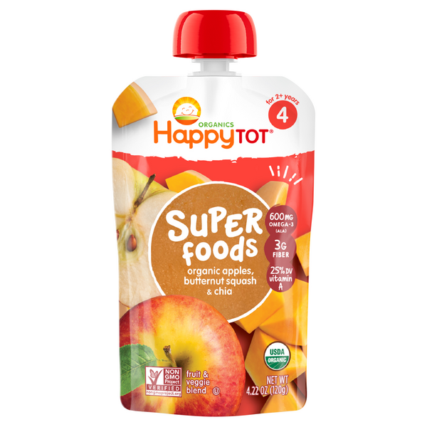 Happy Tot Organics Super Foods Apples & Butternut Squash + Super Chia