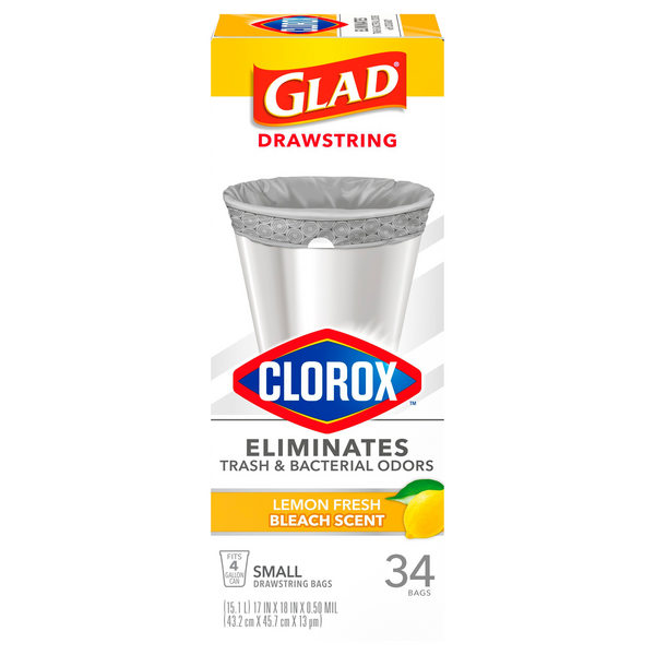 Save On Glad With Clorox Lemon Fresh Bleach Scent Small Drawstring Bags