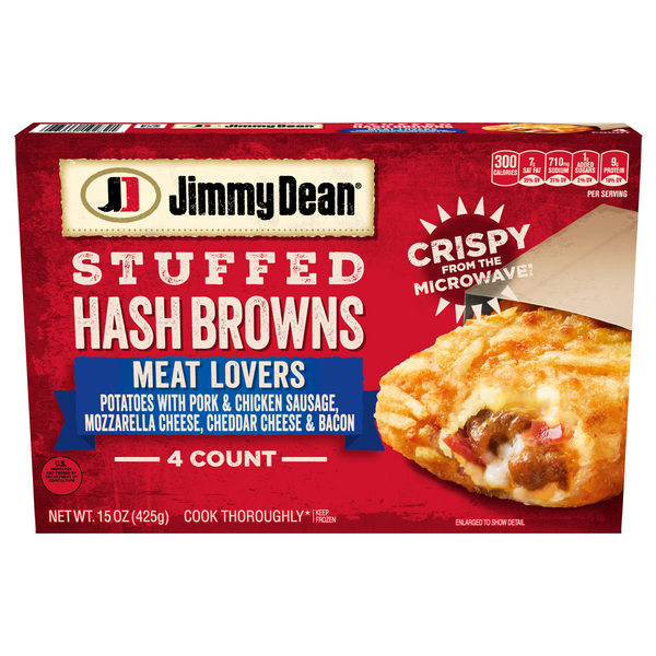 Jimmy Dean Meat Lovers Stuffed Hash Browns - 4 ct