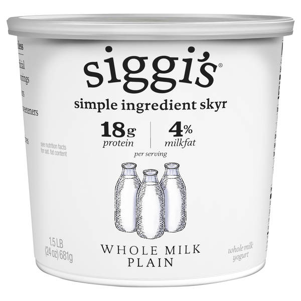 Siggi's Whole Milk Plain Strained Skyr Yogurt