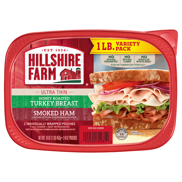 Hillshire Farm Honey Roasted Turkey Breast & Smoked Ham Ultra Thin Sliced