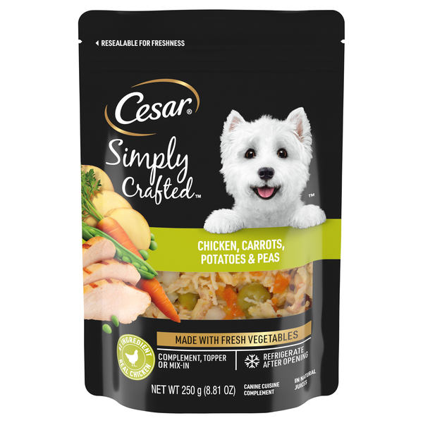 CESAR Simply Crafted Chicken Carrots Potatoes Peas Dog Food Complement
