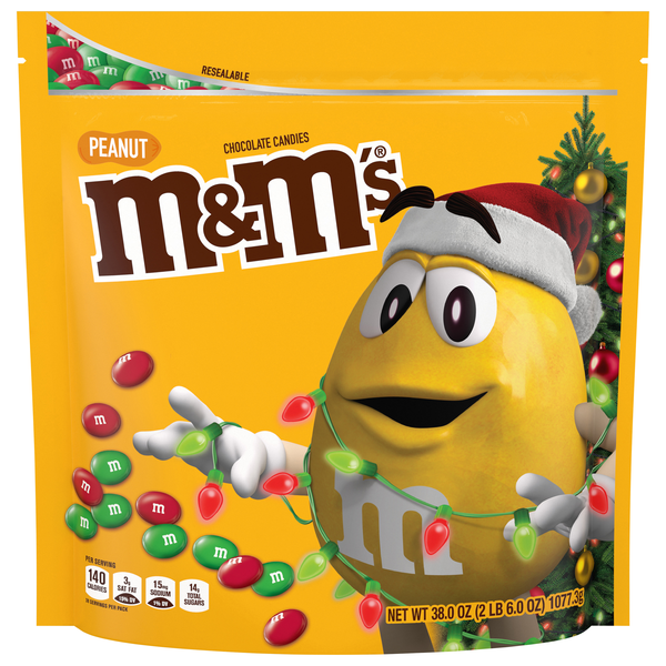 M&M's Red & Green Peanut Milk Chocolate Christmas Candy