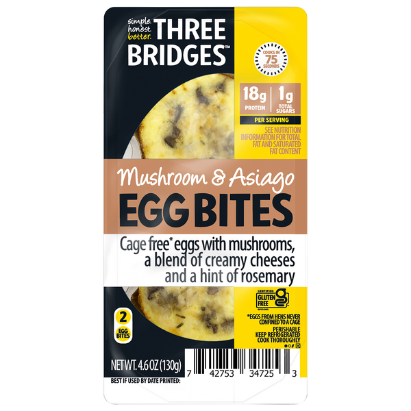 Three Bridges Mushroom & Asiago Egg Bites - 2 ct
