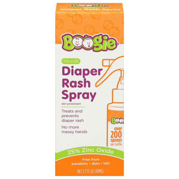 Boogie Bottoms No-Rub Diaper Rash Spray with 25% Zinc Oxide