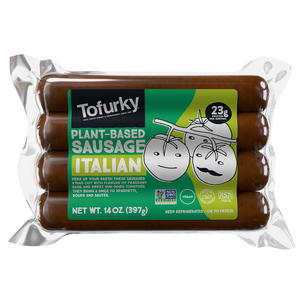 Save on Tofurky Italian Sausage with Sun Dried Tomatoes & Basil 4 ct