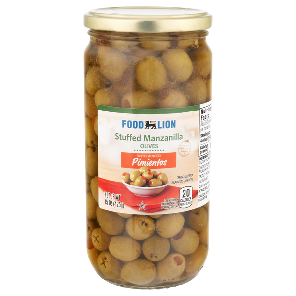 Food Lion Stuffed Manzanilla Olives with Minced Pimientos