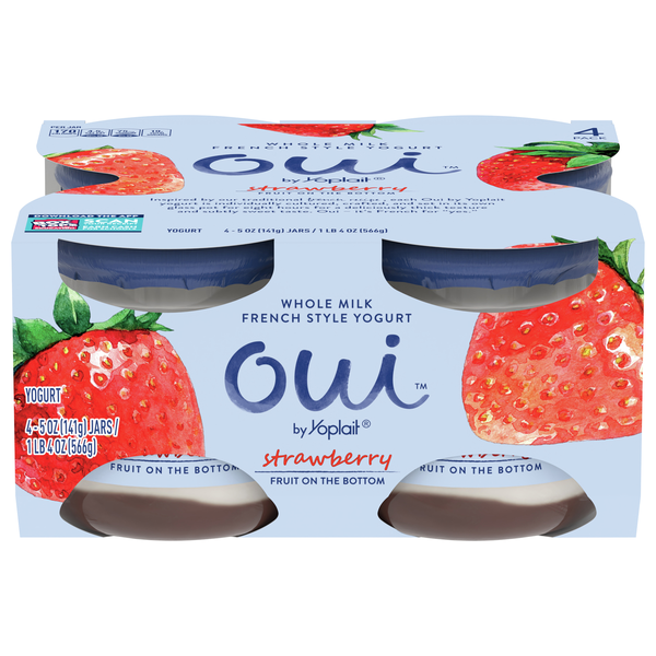 Oui by Yoplait Fruit on the Bottom Strawberry French Style Yogurt - 4 ct