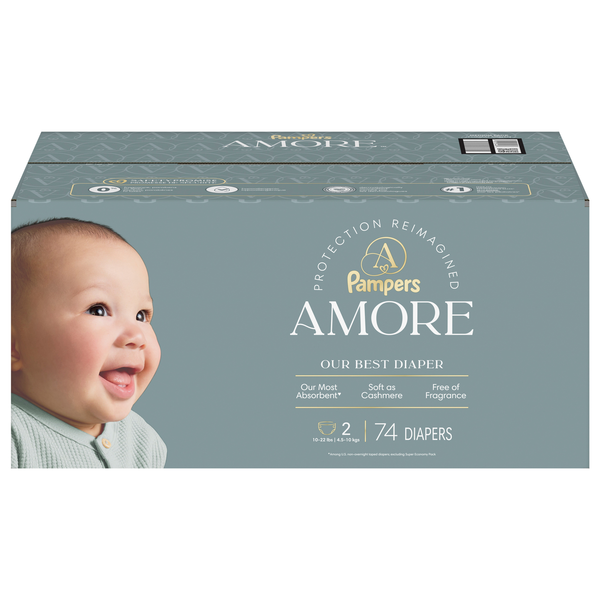 Pampers Amore Size 2 Baby Diapers 10-22 lb