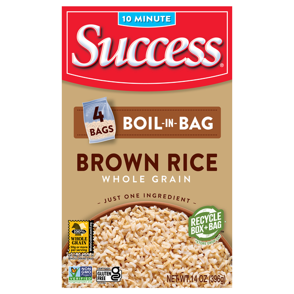 Success Boil-in-Bag Gluten Free Whole Grain Brown Rice - 4 ct