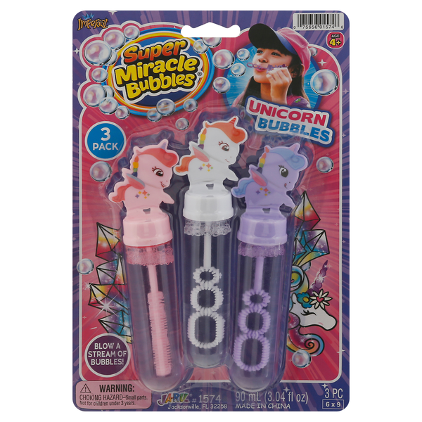 Super Miracle Bubbles Unicorn Bubbles - 3 ct