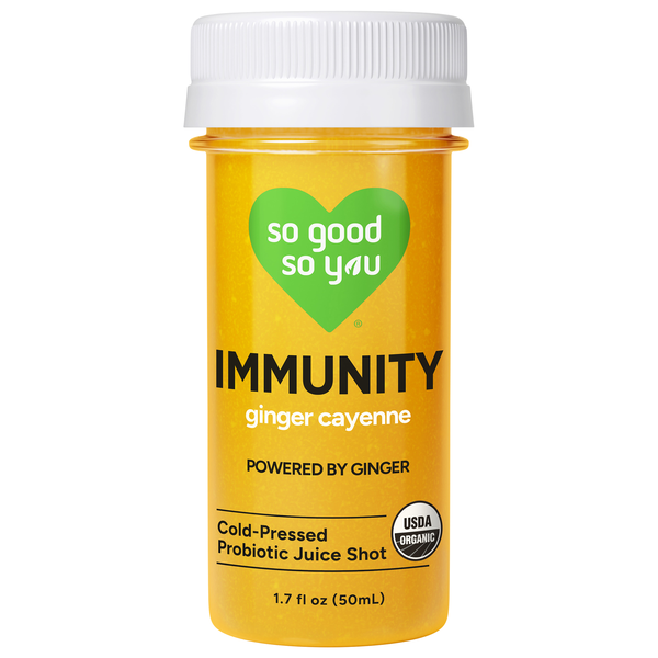 So Good So You Organic Immunity Ginger Cayenne Probiotic Juice Shot
